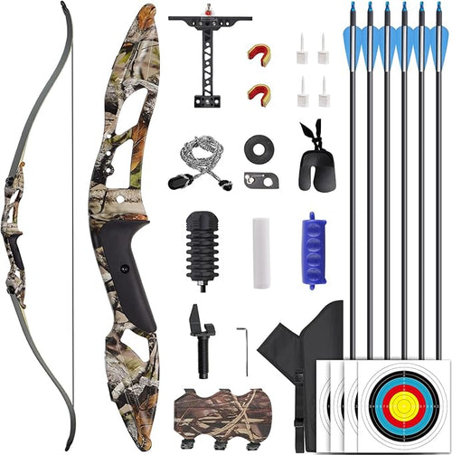 56 Archery Bow Set Recurve Bow and Arrow Takedown Bow Adults Bow Set