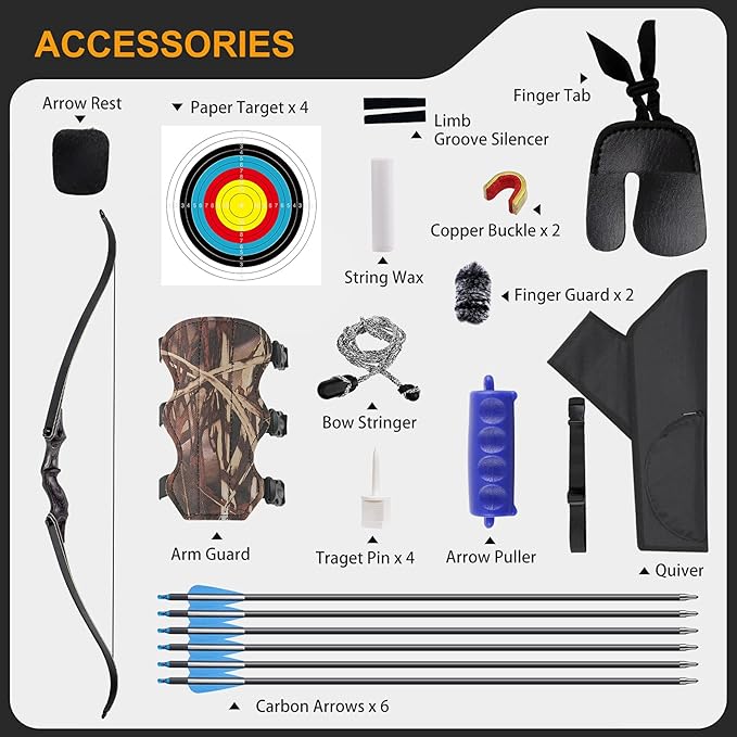58 Archery Bow and Arrow Recurve Bow and Arrow Takedown Bow Beginner Bow