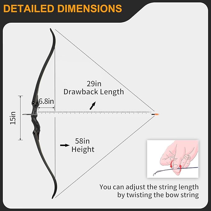 58 Archery Bow and Arrow Recurve Bow and Arrow Takedown Bow Beginner Bow