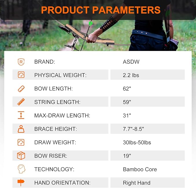 60 Archery Bow Set Wooden Bow