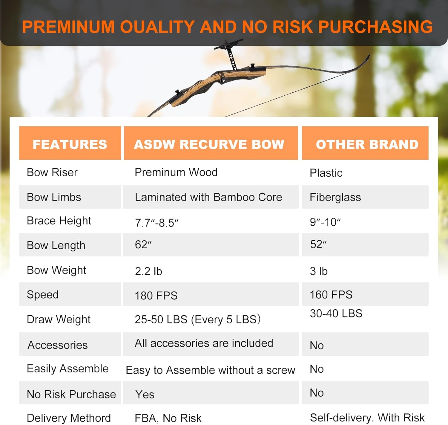 60 Archery Bow Set Wooden Bow