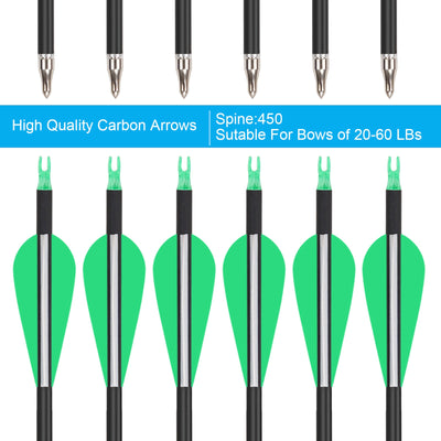 Carbon Arrows with Quiver, 30 Inchs 12 Pcs, Blue