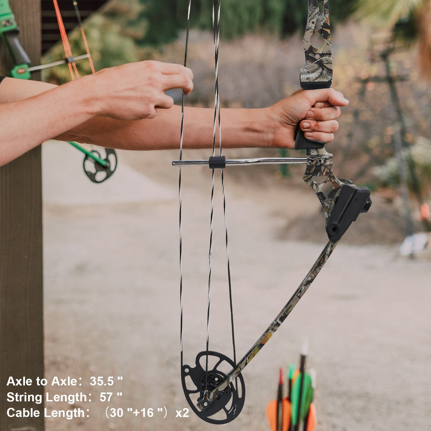 M009 Green Archery Compound Bow&Arrow Set, For Youth&Adults, Ages 16+