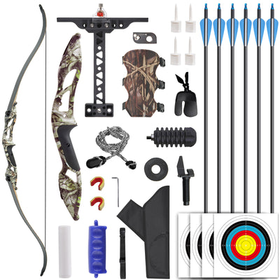F179C 54" Camo Takedown Recurve Bow Set, For Adults, 30-50 lbs