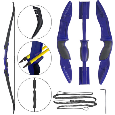 F117 54" Blue Youth Bow Set Takedown Bow Beginner Bow&Arrow 25-35 Lbs, For 12+